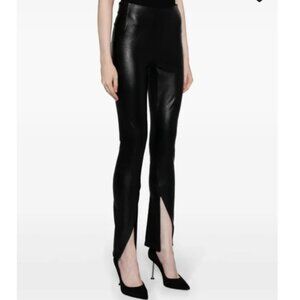 Spanx Vegan Leather Like Front Slit Pants  20526R  Black  Small